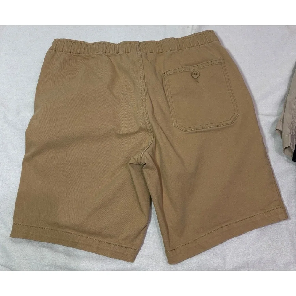 US Polo Assn Mens Khaki‎ Chino Stretch Shorts Elastic Waist Drawstring Size S